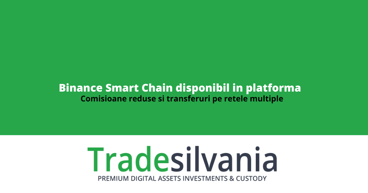Binance Smart Chain (BSC) disponibil in platforma - comisioane reduse BSC si transferuri pe retele multiple