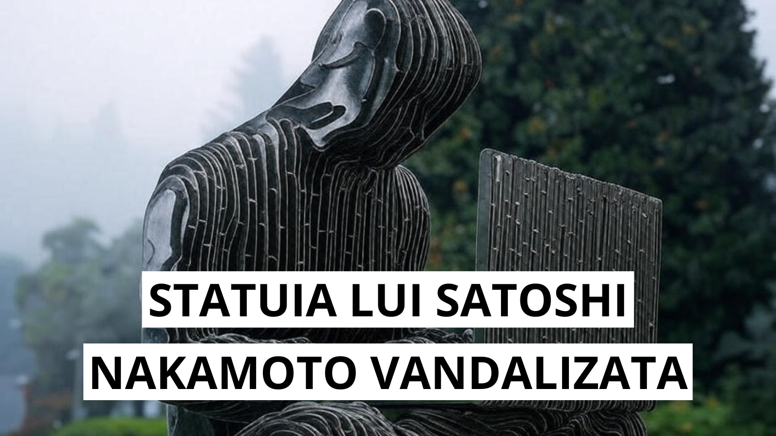 Statuia lui Satoshi Nakamoto, gasita vandalizata in Lacul Lugano